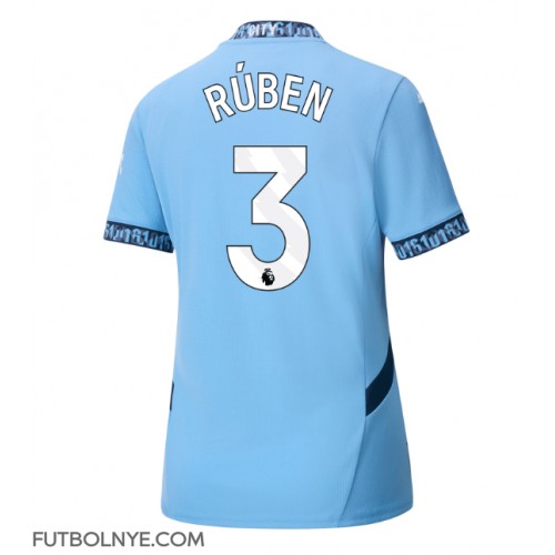 Camiseta Manchester City Ruben Dias #3 Primera Equipación para mujer 2024-25 manga corta